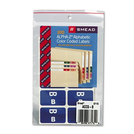 MADE-TO-STICK Alpha-Z Color-Coded Second Letter Labels- Letter B- Dark Blue, 100PK MA184989